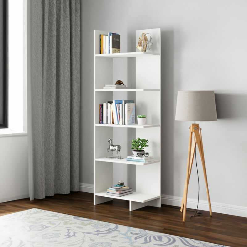 [en.casa] - Bücherregal Vireftere 176x62x29 Cm Weiß