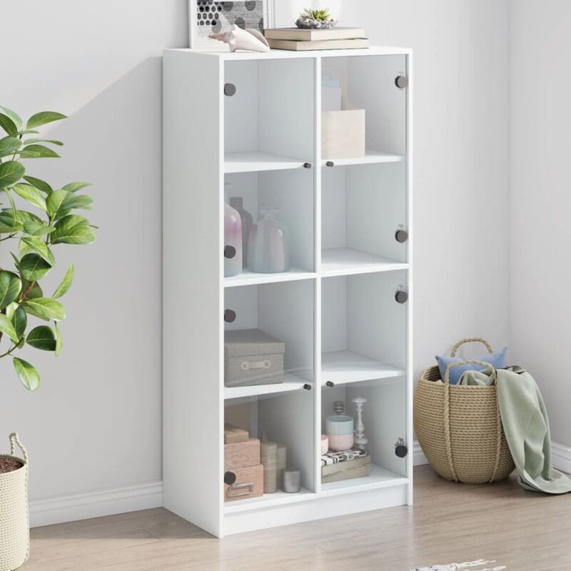 Highboard Mit Türen Weiß 68x37x142 Cm Holzwerkstoff Vidaxl