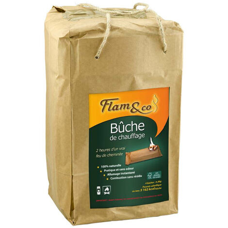Bûches de cheminée x4 – Bois d'allumage pour feux de bois dur – Brûlage efficace et longue durée – Idéal pour cheminées et poêles