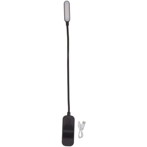 Buchleuchte, USB, wiederaufladbar, blockierende Lese-Clip-On-Lampe, 3 Helligkeiten, stufenloses Dimmen, 8 LEDs, Augenpflege, Schlafhilfe, Schwarz