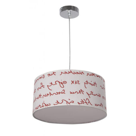Buchstaben Pendelleuchte Weiß/Rot 2xE27 (Ø35cm)