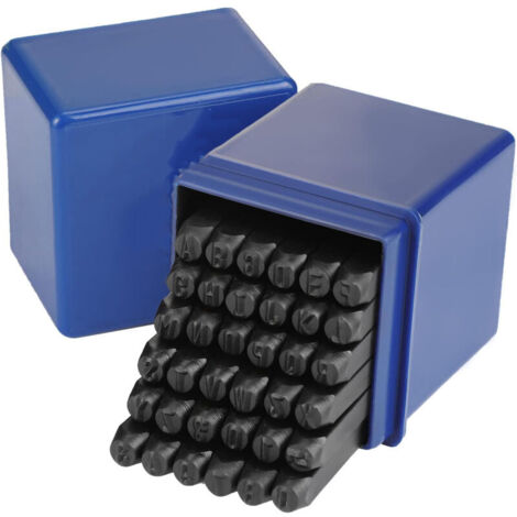 Buchstabenstanzer, 36-teilig, 4 mm, Kohlenstoffstahl, Zahlen/AZ und Buchstaben 0-9, Zahlen- und Buchstabenstanzer-Set für Metall, Holz und Leder