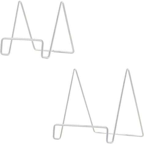 Buchständer aus Metall, 2 Stück, Küchenbuchhalter, einfacher Leseständer, dekorativer Bilderrahmenhalter, Handyhalter, 2 Größen (Weiß)