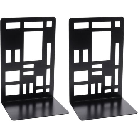 Buchstützen, stabile Buchstützen, Regalbuchstützen, dekorativer Buchstopper aus Metall, ideales Geschenk für Bücherliebhaber, Buchtrenner mit abstraktem Design