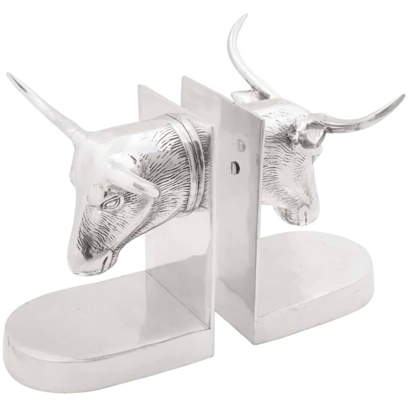 Buchstützen 2 Pcs Silber 21.5 X 15.5 X 20 Cm Aluminium Vidaxl