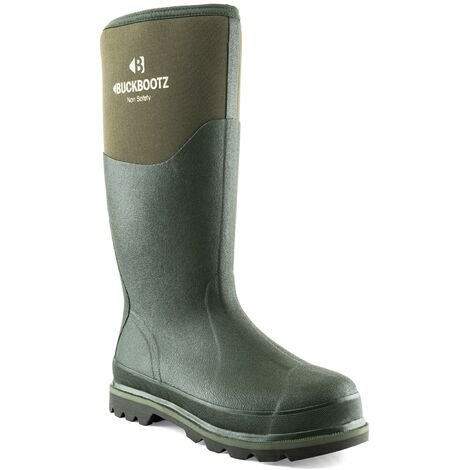 main image of "Buckbootz BBZ5020 Non-Safety Waterproof Rubber Wellington Boots Green (Sizes 5-13)"