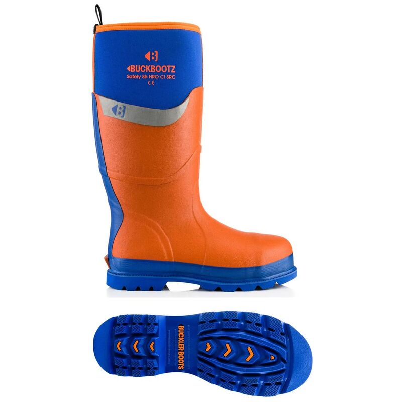 Buckler Boots - Buckler Boot Buckboots Safety Site Wellington Boot Blue Orange Size 10 BBZ6000OR