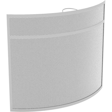 HOME DISCOUNT Buckton Fire Guard Fireplace Screen Fence, Nickel