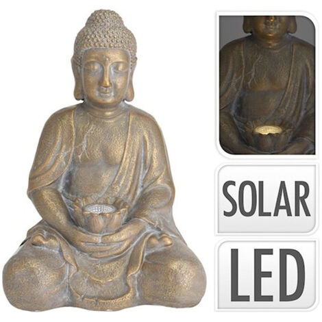 BUDA LUZ SOLAR 44 CM DORADO