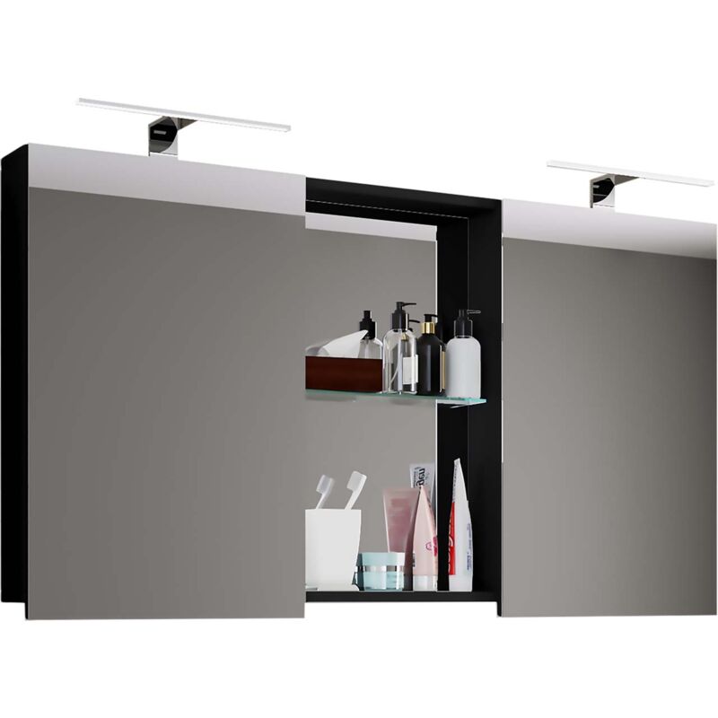 Budasi armoir de salle de bain avec miroir noir.