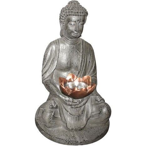 Buddha Dekoleuchte für den Garten - LED Solarbeleuchtung aus Kunststoff