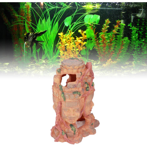 Buddha-Ornament aus Kunstharz, Reptilienunterkunft, Aquarium-Dekoration, Kunstharzbrunnen
