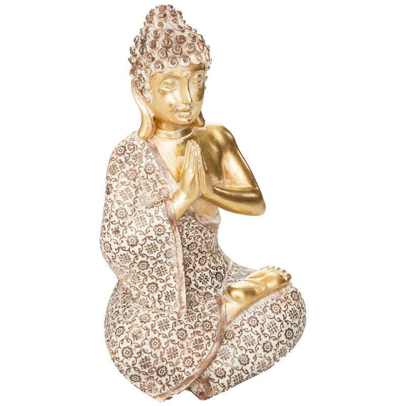 atmosphera - statuetta di buddha d oro seduto h19,5 cm créateur d'intérieur - dore