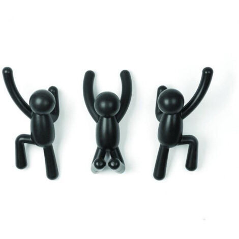 Buddy APPENDIABITI DA PARETE 3 pezzi NERO originale
