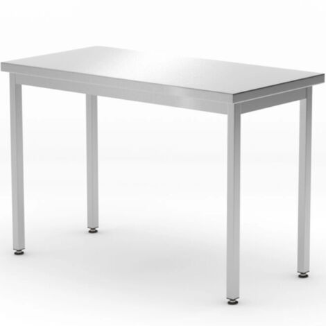 Budget Line Küchentisch mit zentraler Stahlplatte 800 x 600 x 850 mm - Hendi 817063