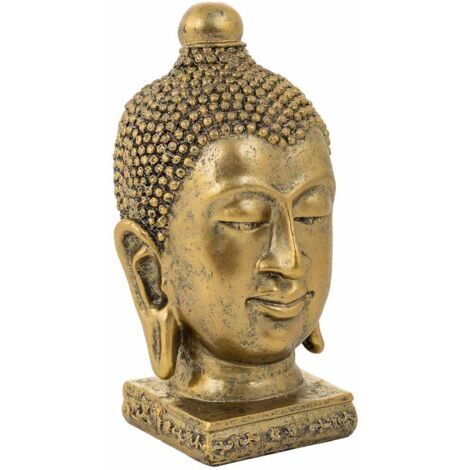 Budha decoración de resin dorado 14x13.5x23.5