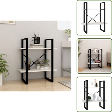 Bücherregal 2 Böden Weiß 60x30x70 cm Massivholz Kiefer - Bücherregal - Regal - Holzmöbel - Kiefernholz - Weißes Bücherregal