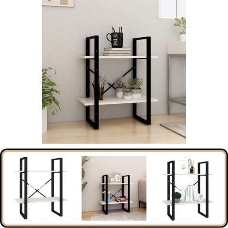 Bücherregal 2 Böden Weiß 60x30x70 cm Massivholz Kiefer - Bücherregal - Regal - Holzmöbel - Kiefernholz - Weißes Bücherregal