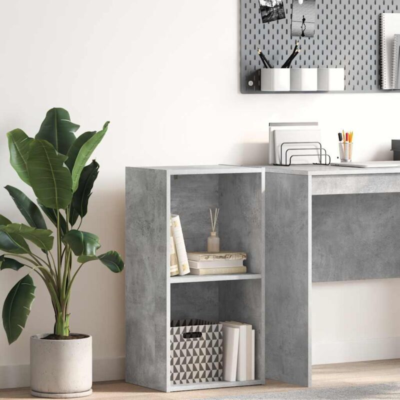 Bücherregal 2 Fächer Betongrau 40x30x76, 5 Cm Holzwerkstoff Vidaxl