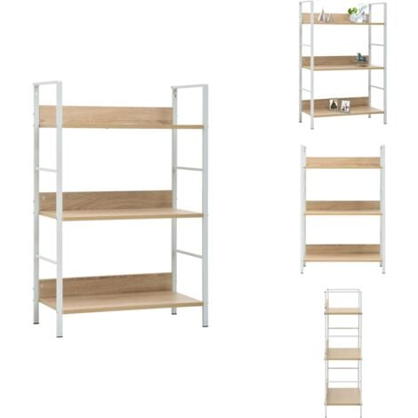 Bücherregal 3 Regalböden Eiche 60×27,6×90,5 cm Holzwerkstoff - Bücherregal - Wohnraumorganisation - Aufbewahrungslösung - Holzregal - Stehregal