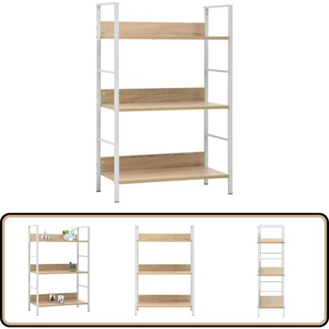 Bücherregal 3 Regalböden Eiche 60×27,6×90,5 cm Holzwerkstoff - Bücherregal - Wohnraumorganisation - Aufbewahrungslösung - Holzregal - Stehregal