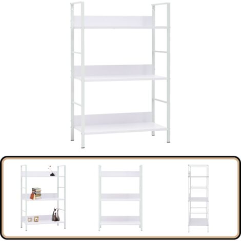 Bücherregal 3 Regalböden Weiß 60×27,6×90,5 cm Holzwerkstoff - Bücherregal - Holzregal - Wohnraumorganisation - Aufbewahrungslösung - Stehregal