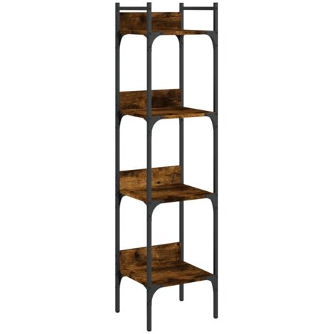 Bücherregal 4 Böden Räuchereiche 35x30x138,5 cm Holzwerkstoff vidaXL