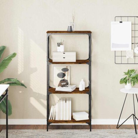 Bücherregal 4 Böden Räuchereiche 59x35x132 cm Holzwerkstoff vidaXL