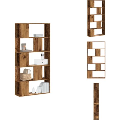 Bücherregal 5 Böden Altholz 80,5x23,5x162,5 cm Holzwerkstoff - Bücherregal - Bücherregale - Bücherständer - Bücherschrank