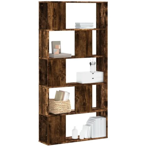 Bücherregal 5 Böden Räuchereiche 80,5x23,5x162,5 Holzwerkstoff vidaXL