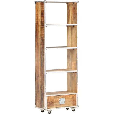 Bücherregal 56x28x163 cm Raues Mango-Massivholz vidaXL - Braun