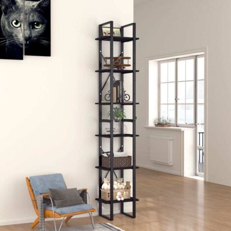 Bücherregal 6 Fächer Schwarz 40x30x210 cm Holzwerkstoff vidaXL
