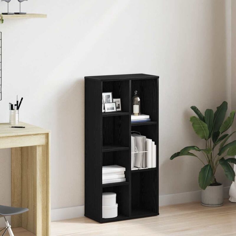 Bücherregal Schwarz Eichen-optik 50x25x104 Cm Holzwerkstoff Vidaxl