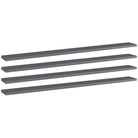Bücherregal-Bretter 4 Stk. Hochglanz-Grau 100x10x1,5 cm vidaXL