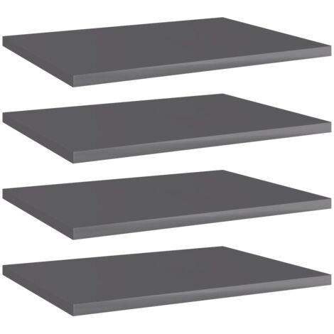 Bücherregal-Bretter 4 Stk. Hochglanz-Grau 40x30x1,5 cm vidaXL