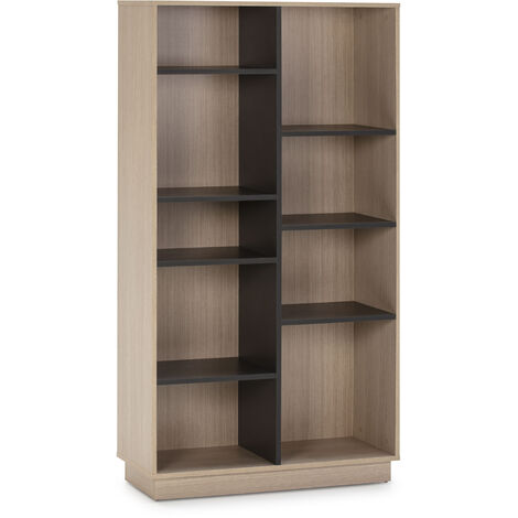 Bücherregal Bücherregal Vigo 150x80 cm, Büro Bücherregal, Eiche/Grau, 80 x 33 x 150 cm