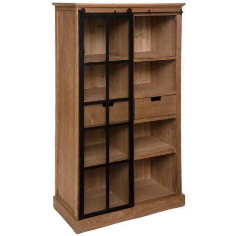 Bücherregal Danik - Holz & gehärtetes Glas
