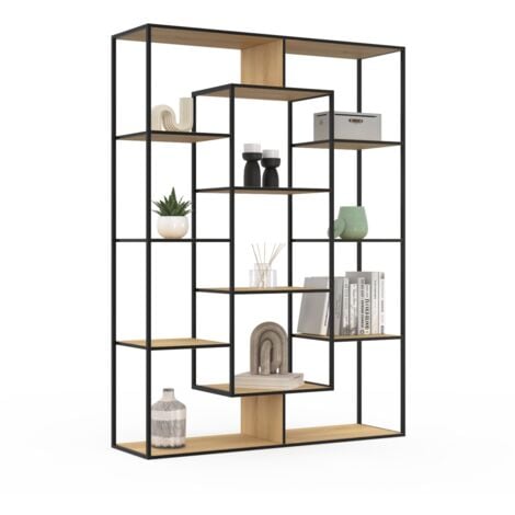 IDMARKET Bücherregal DETROIT mit 11 Fächern Industriedesign H.143 cm