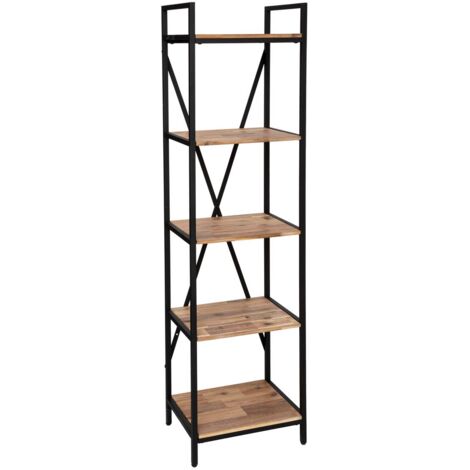 Bücherregal Edena - Metall & Akazie 45x180 cm - Atmosphera créateur d'intérieur