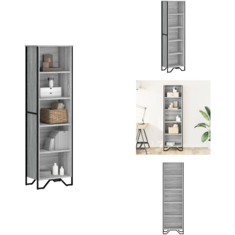Bücherregal Grau Sonoma 50x31x169 cm Holzwerkstoff - Bücherregal - Bücherregale - Bücheraufbewahrung - Lagerschrank