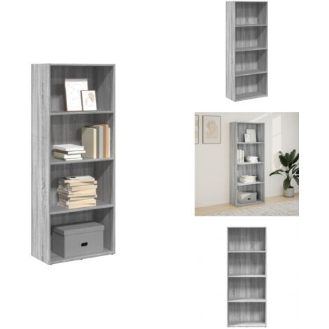 Bücherregal Grau Sonoma 60x30x152 cm Holzwerkstoff - Bücherregal - Bücherregale - Bücherständer - Bücherschrank