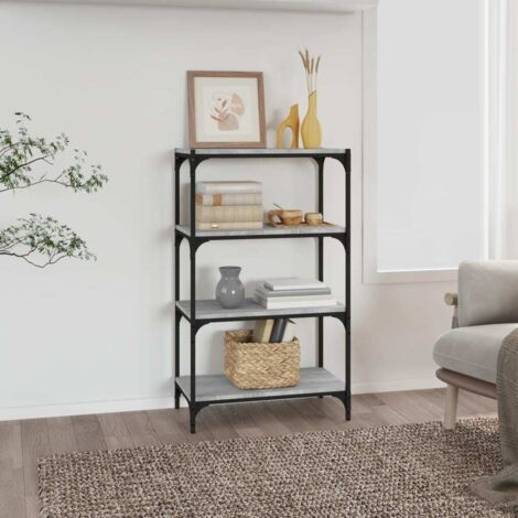 Bücherregal Grau Sonoma 60x33x100 cm Holzwerkstoff und Stahl vidaXL