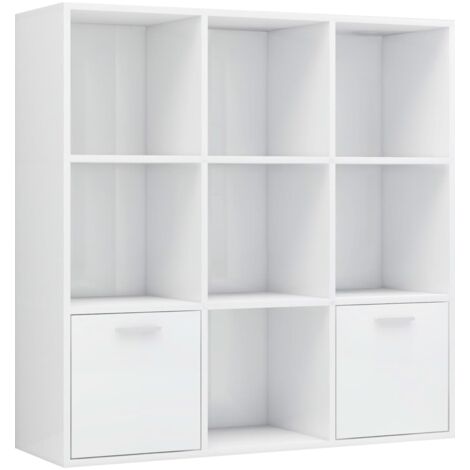 Bücherregal Hochglanz-Weiß 98x30x98 cm Holzwerkstoff vidaXL