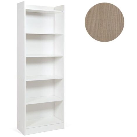 Bücherregal in Ulmenfarbe mit 6 Einlegeböden h. 180x64x29 cm
