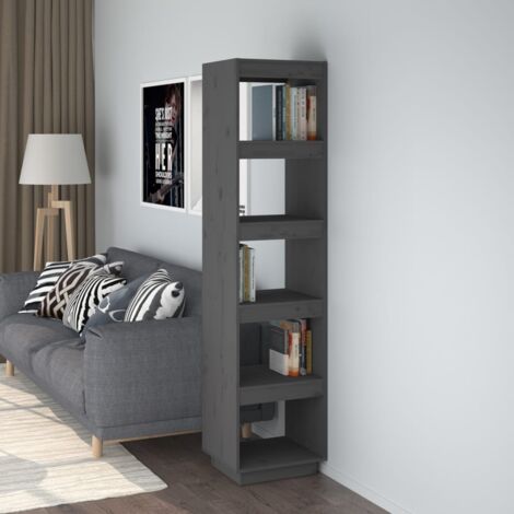 Bücherregal Küchenregal  Regal für Wohnzimmer Büro und Flur  Grau 40x35x167 cm Massivholz Kiefer DE80811