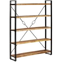 Bücherregal mit 5 Ablagen Massivholz Mango 140×30×180 cm