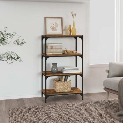 Bücherregal Räuchereiche 60x33x100 cm Holzwerkstoff und Stahl vidaXL