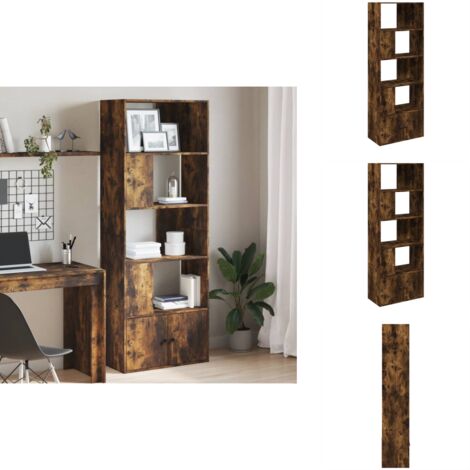 Bücherregal Räuchereiche 70x36x189 cm Holzwerkstoff - Buche Regal - Holzmöbel - Bücherständer - Regal - Aufbewahrung