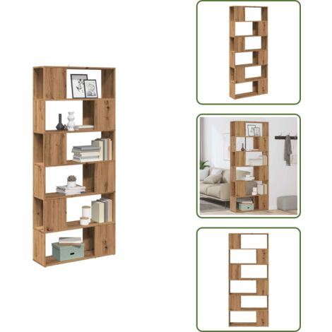 Bücherregal/Raumteiler Artisan-Eiche 80x24x186 cm - Bücherregal - Bücherregale - Bücherschrank - Raumteiler