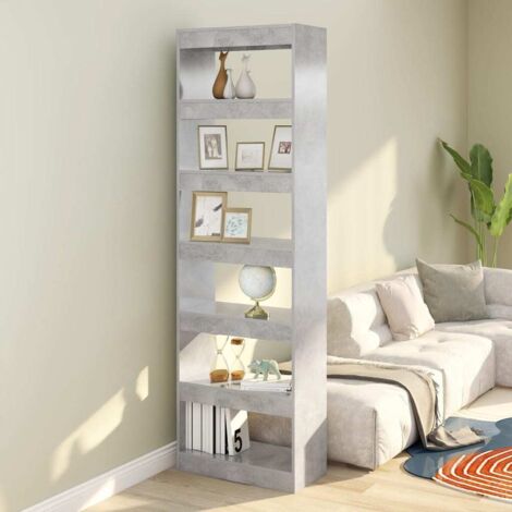 Bücherregal/Raumteiler Beton grau 60x30x198 cm